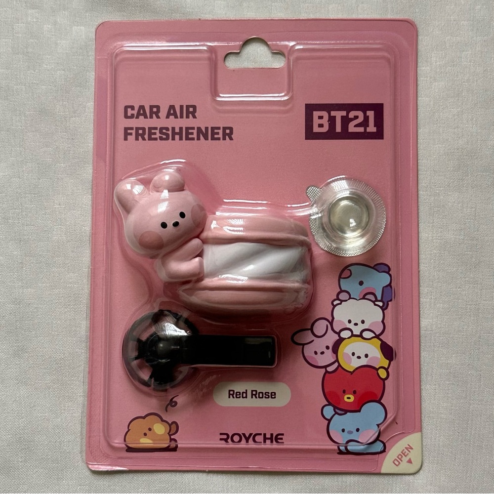 BT21 Cooky minini Macaron Red Rose Car Air Freshener